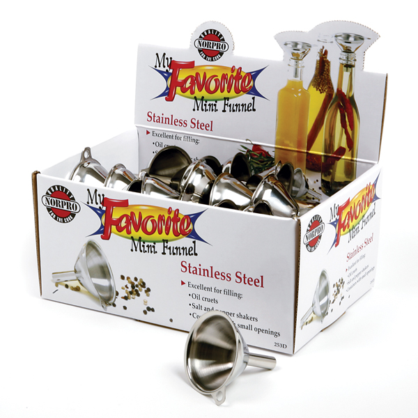 Norpro 253D – Mini Stainless Steel Funnel, 2 x 2-3/4 in., (Pack of 72)