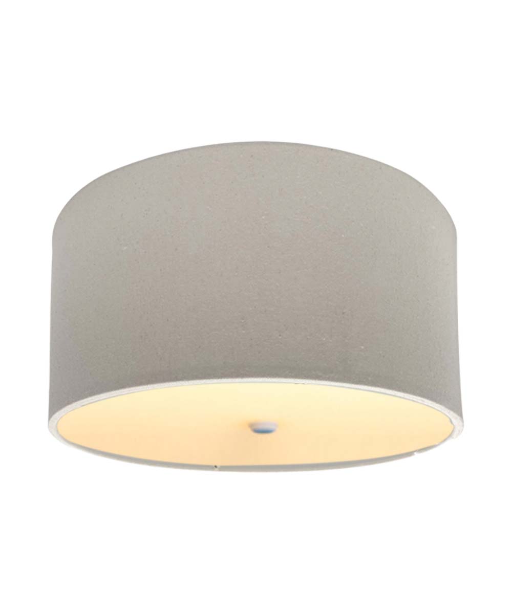 Moderne Flush Mount Conversion Kit 16″w Light Oatmeal Linen Drum Lampshade