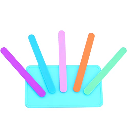 5 PCS Silicone Stir Sticks, Reusable Silicone Popsicle Sticks with 3PCS Silicone Brushes for Mixing Resin, Epoxy, Liquid, Paint, Making Glitter