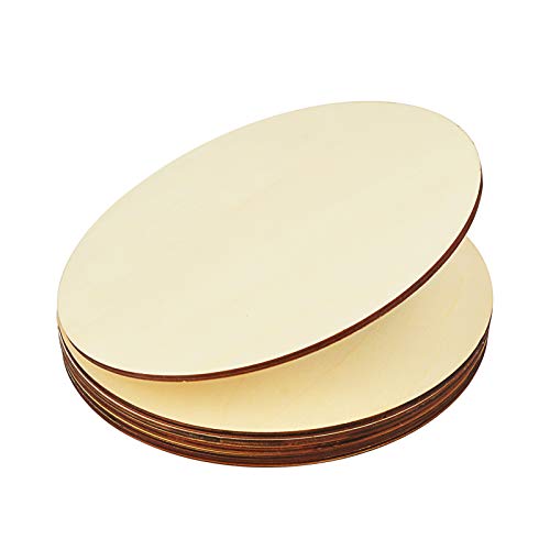 [Upgraded] 4 Pieces 1/4″ Thick 12 Inch Round Wood Circles,Unfinished Round Wooden Discs Wood Rounds Wood Plaque Circle Boards Cutouts for Door