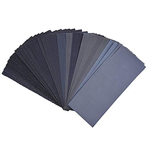 120 to 3000 Assorted Grit Sandpaper for Wood Furniture Finishing, Metal Sanding and Automotive Polishing, Dry or Wet Sanding, 9 x 3.6 Inch, 36-Sheet