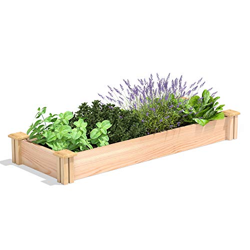 Greenes Fence Premium Cedar Raised Garden Bed, 16″ x 48″ x 5.5″ – Made in USA with North American Cedar