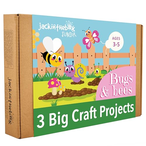 jackinthebox Junior. – Bugs and Bees Themed Art and Craft kit | 3-in-1 Craft Kit | Best Gift for Girls and Boys Ages 3 4 5 Years