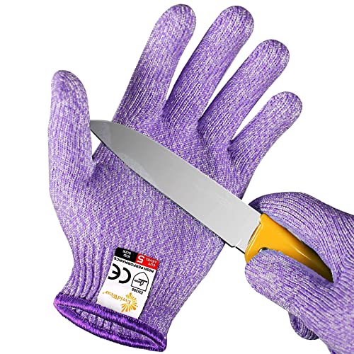 Evridwear Cut Resistant Gloves for Kids 7-9 Years, Level 5 Protection Cutting Gloves Food Grade for Cooking, Whittling, Wood Carving, Gardening and