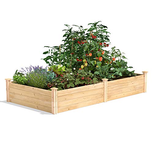 Greenes Fence Original Cedar Raised Garden Bed, 4′ x 8′ x 14″ – Made in USA with North American Cedar