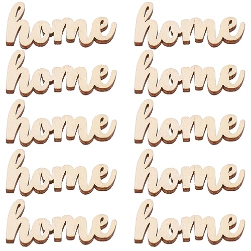 Amosfun 15pcs Unfinished Wooden Letters Sign Home Wood Cutout Sign Tabletop Decor Sign for Painting DIY Crafts Decorations