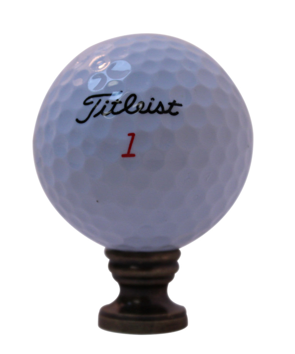 Golf Ball Lamp Finial, White, 2.25″h