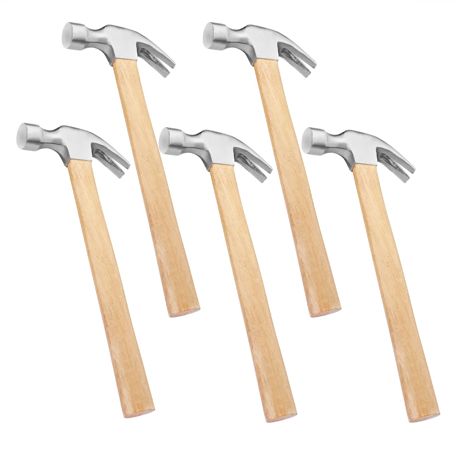 5 Packs 16 OZ Claw Hammer with Wood Handle, Perfect Gift for Your Husband, Dad, or Friends! Ideal for Woodworking, Repairing, and Nailing. by