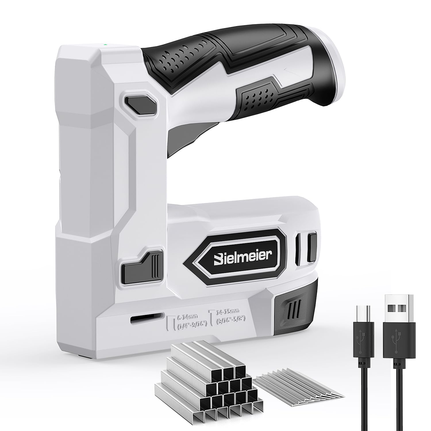 Bielmeier Electric Staple Gun, 2 in 1 Lithium-ion Electric Stapler, 4V Cordless Brad Nailer Kit with Staples Nails, USB Charger, Power Tacker for