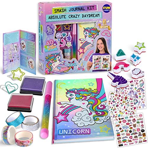 Unicorn Journal Kit for Girls 8-12, FunKidz Scrapbook Set for Teens Diary Kit for Girls Gift