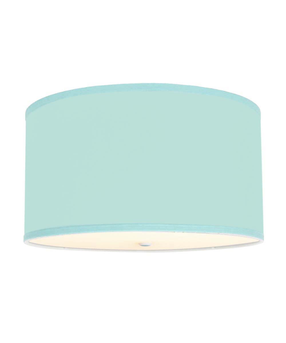 Moderne Flush Mount Conversion Kit 16″w Island Paradise Linen Drum Lampshade