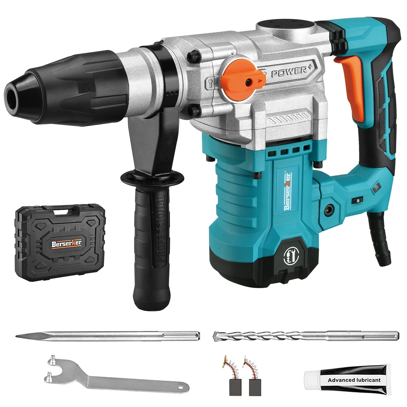 Berserker 1-9/16″ SDS-Max Heavy Duty Rotary Hammer Drill with Vibration Control,Safety Clutch,13 Amp 3 Functions Demolition Rotomartillo for