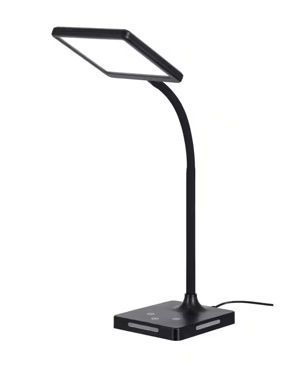 Brilli 21″H Charge Up Circadian LED Desk Lamp Black Finish with Touch Switch, Night Light on Base