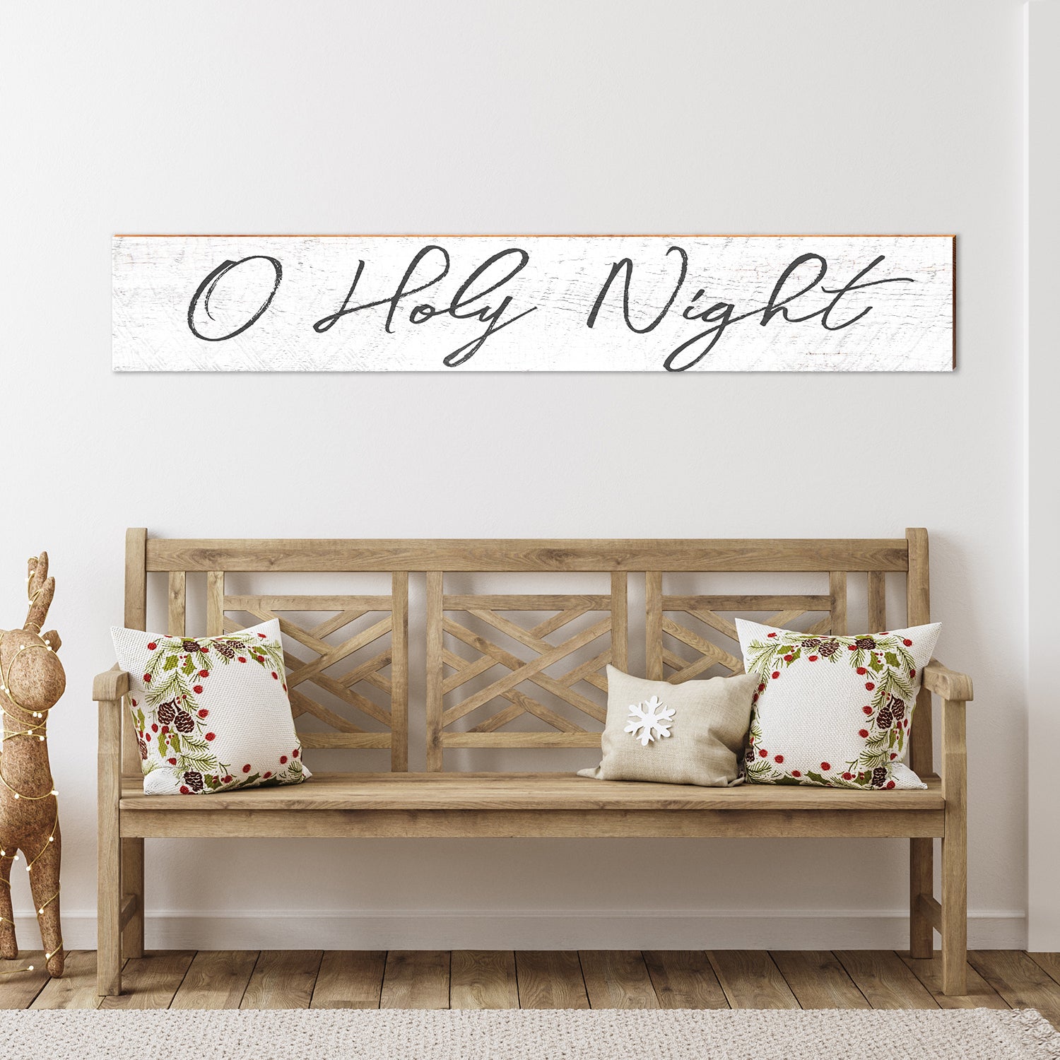 O Holy Night Christmas Wooden Sign | Wall Art Print on Real Wood