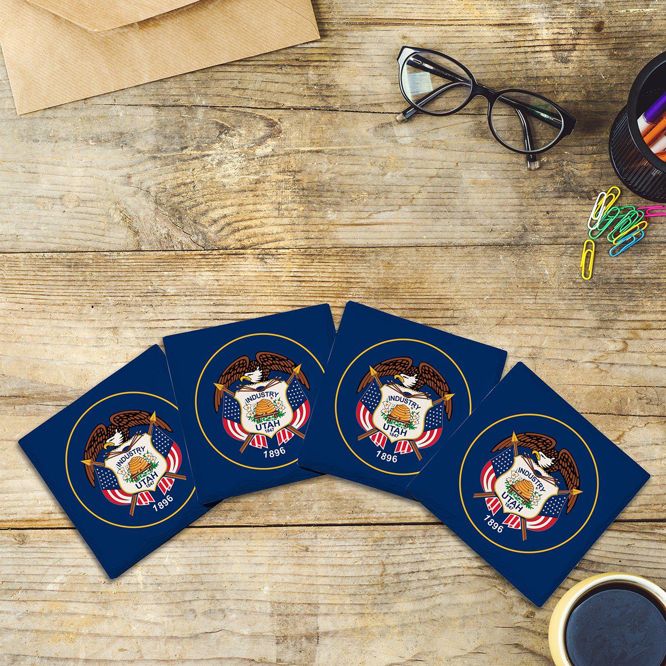 Utah State Flag | Drink Coaster Set