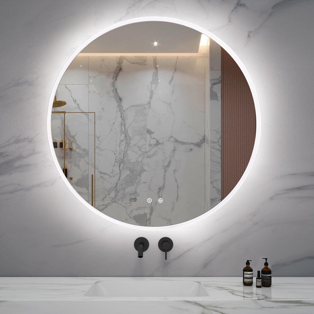 Zeek 30″ BackLit LED Round Bathroom Wall Mirror MARD30