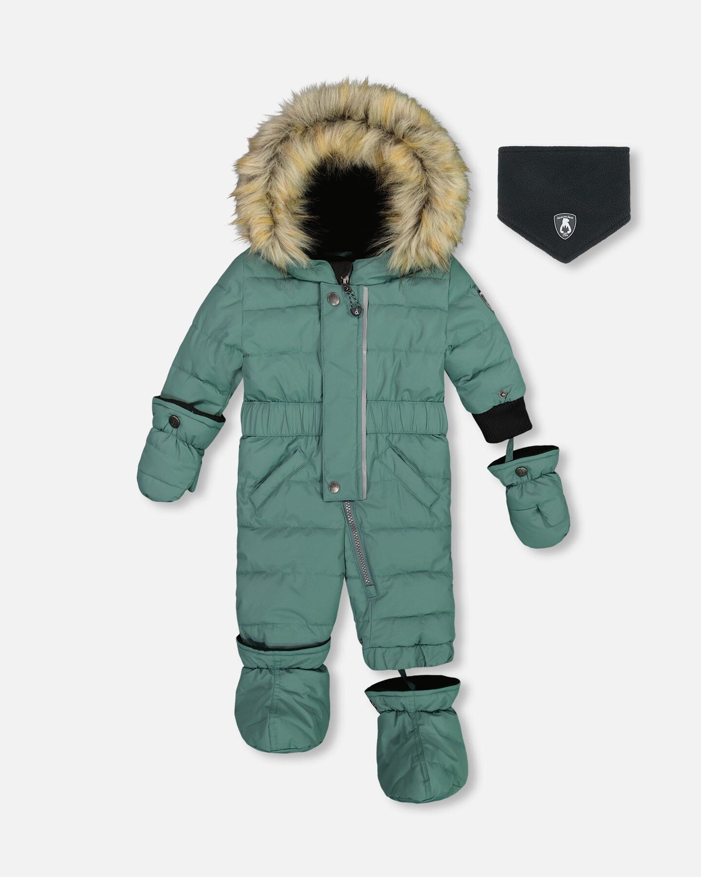 One Piece Baby Snowsuit Silver Pine by Deux par Deux