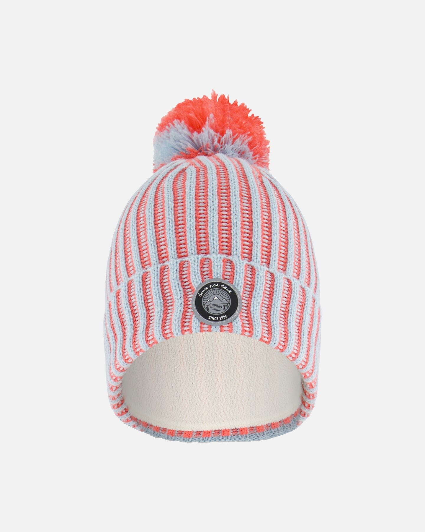 Knit Hat Air Blue And Coral by Deux par Deux