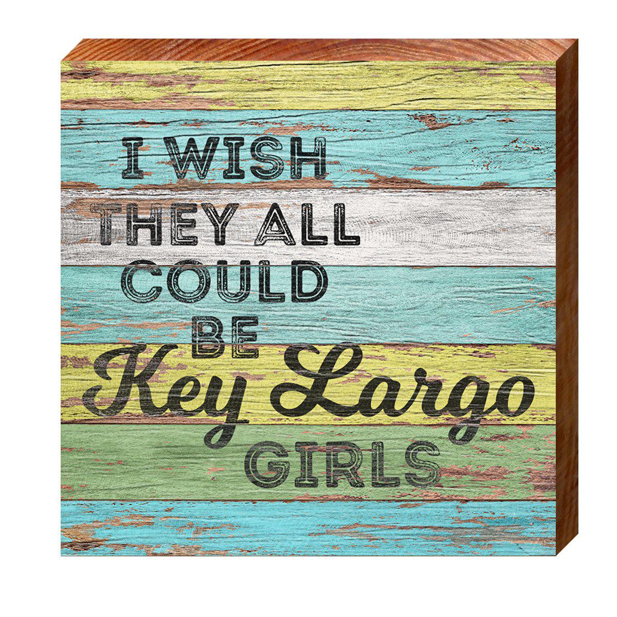 Personalized Coastal Wooden Girls Sign | Wall Art Print on Real Wood | Beach Nautical Tropical Decor | I wish they all could be