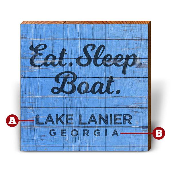 Personalized Boating Wooden Sign | Wall Art Print on Real Wood