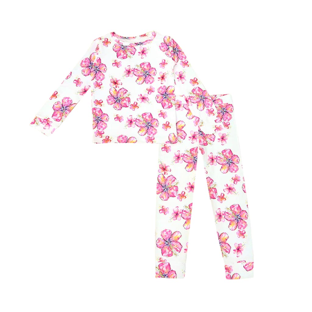 Hibiscus Kiss Long Bamboo Pajamas