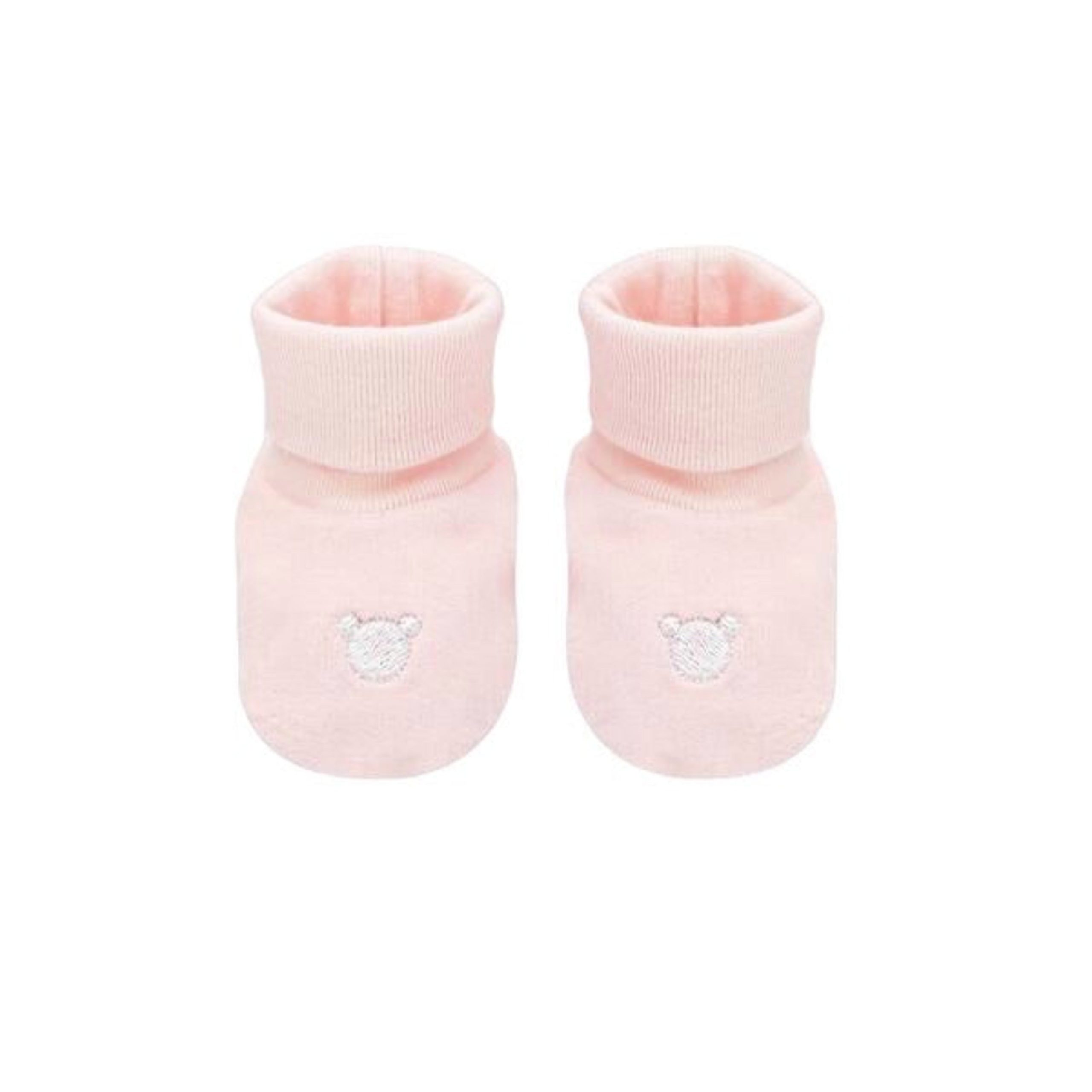 Logo Velvet Booties, Pink. Newborn