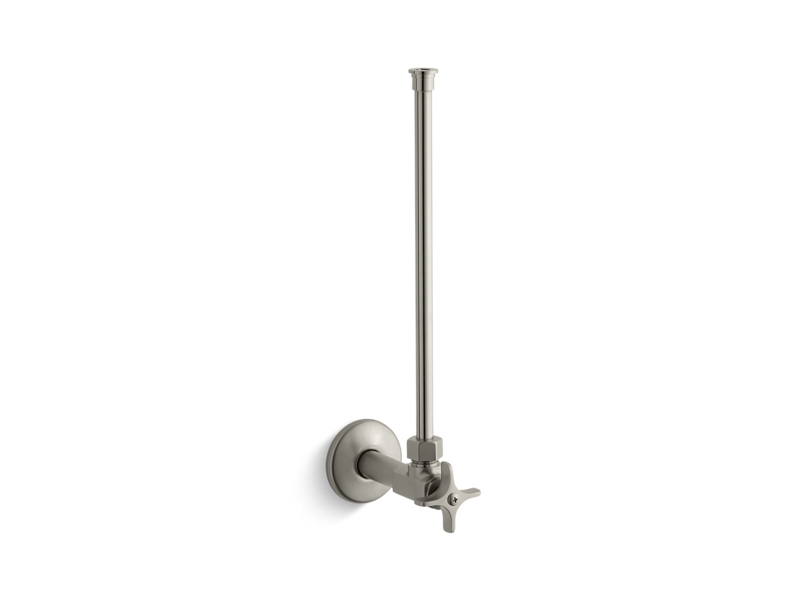 KOHLER K-7638-BN 1/2″ Npt Angle Supply With Stop With Cross Handle And Annealed Vertical Tube In Vibrant Brushed Nickel