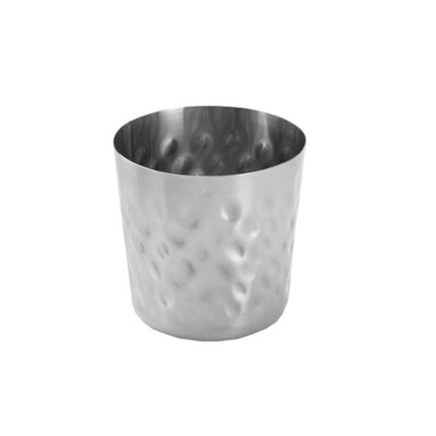 American Metalcraft FFHM37 – French Fry Cup, 14 oz., 4″ dia. x 3″H, satin/hammered finish