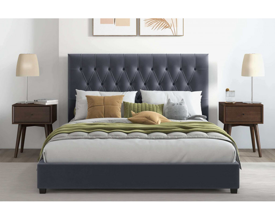 Ashcroft – Donald Mid-Century Modern Velvet Platform Bed