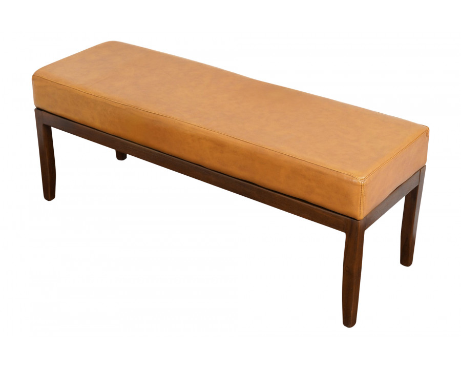 Ashcroft – Austin Leather Bench w/o Lines in Antique Tan