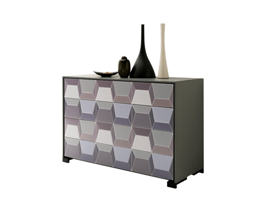 Giorgio Casa – Atico Estro Dresser With Lacquered Sides And Top, Drawer Front In Resin Mosaic