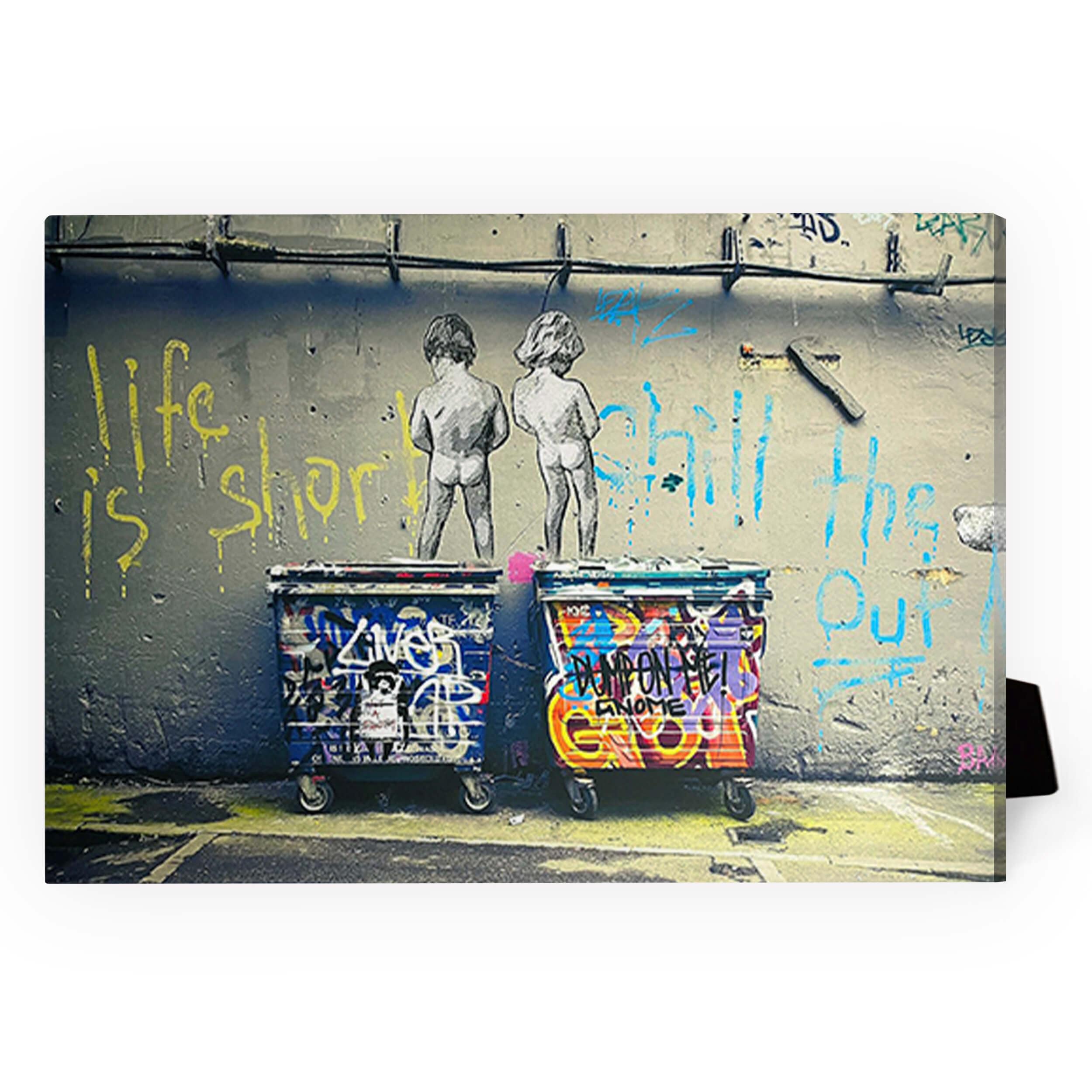 Banksy Life is Short Desktop Canvas