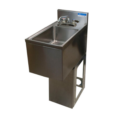 BK Resources UBB-18-1014HS12 – Underbar Dump Sink, 12″W x 18″D, pedestal base