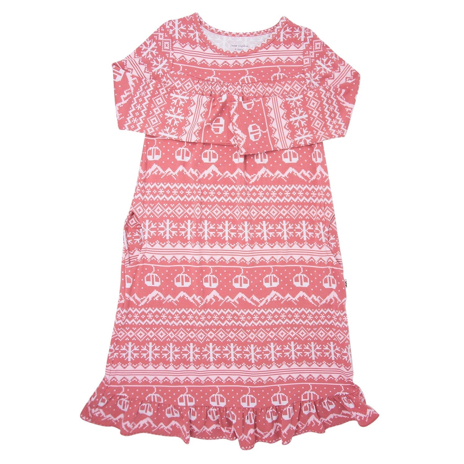 Boho Dress – Fair Isle Ski Pink