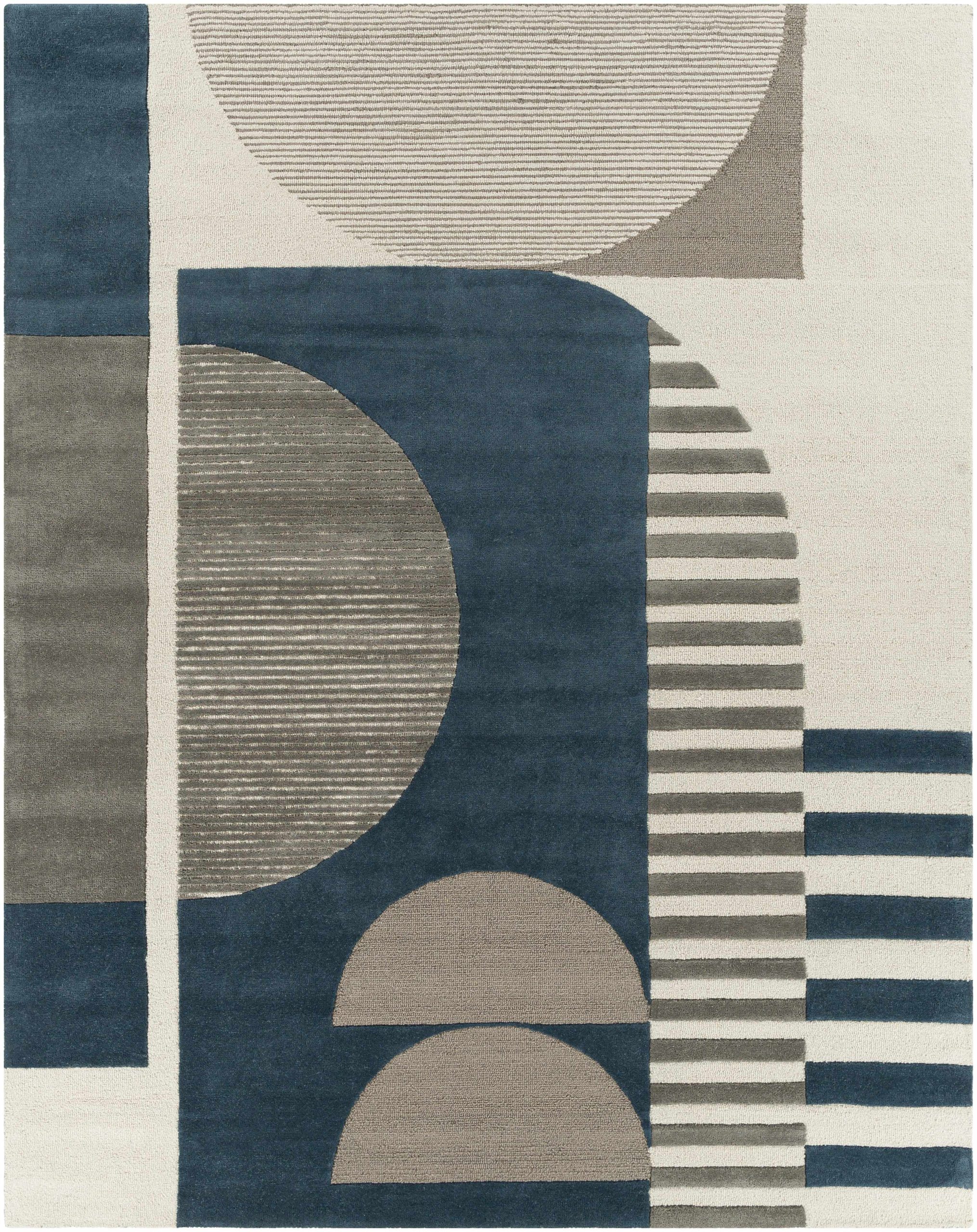 Brooklyn Blue&Gray Modern Wool Rug