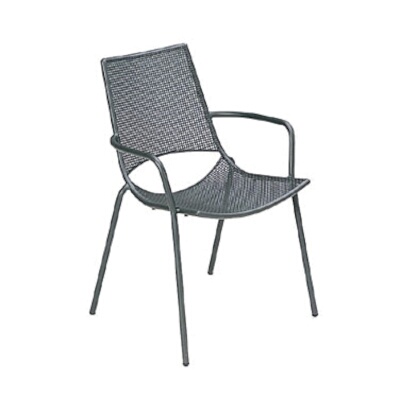 EMU E151 – Topper Stacking Armchair, outdoor/indoor, interlace steel mesh back and seat