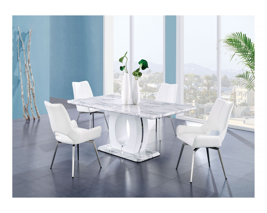 GF – D894DT + D4878NDC-WH Dining Table + 4 Dining Chair