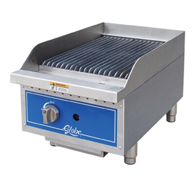 Globe GCB15G-CR – Radiant Countertop Gas Charbroiler w/Cast Iron Covers, 15 in.