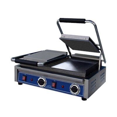 Globe GSGDUE10 – Double Countertop Panini Grill w/Smooth Plates, 10 x 10 in.