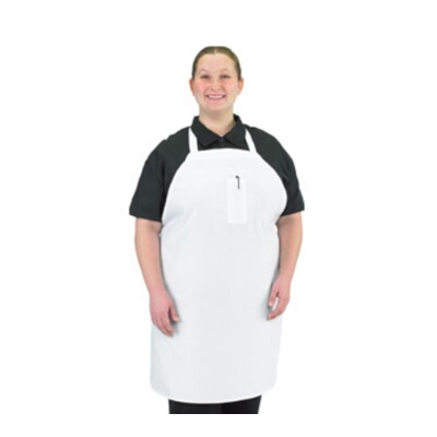 John Ritzenthaler 600BAW – Economy Bib Apron, 34″ x 34″, pencil pocket, white