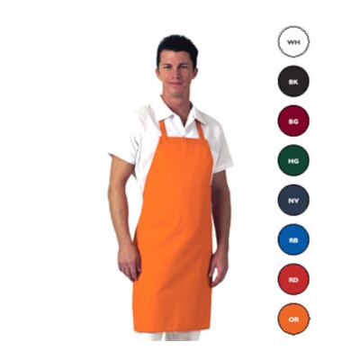 John Ritzenthaler 601NP-RB – Bib Apron, 28″ x 34″, no pocket, twill, Royal blue