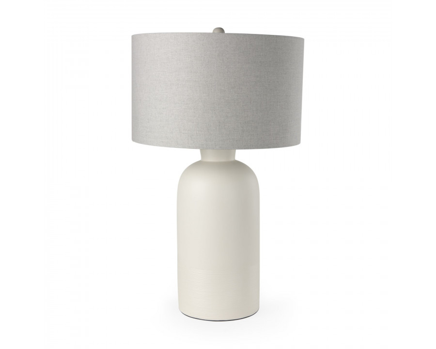 Mercana – Cato Cream Base with White Shade Table Lamp