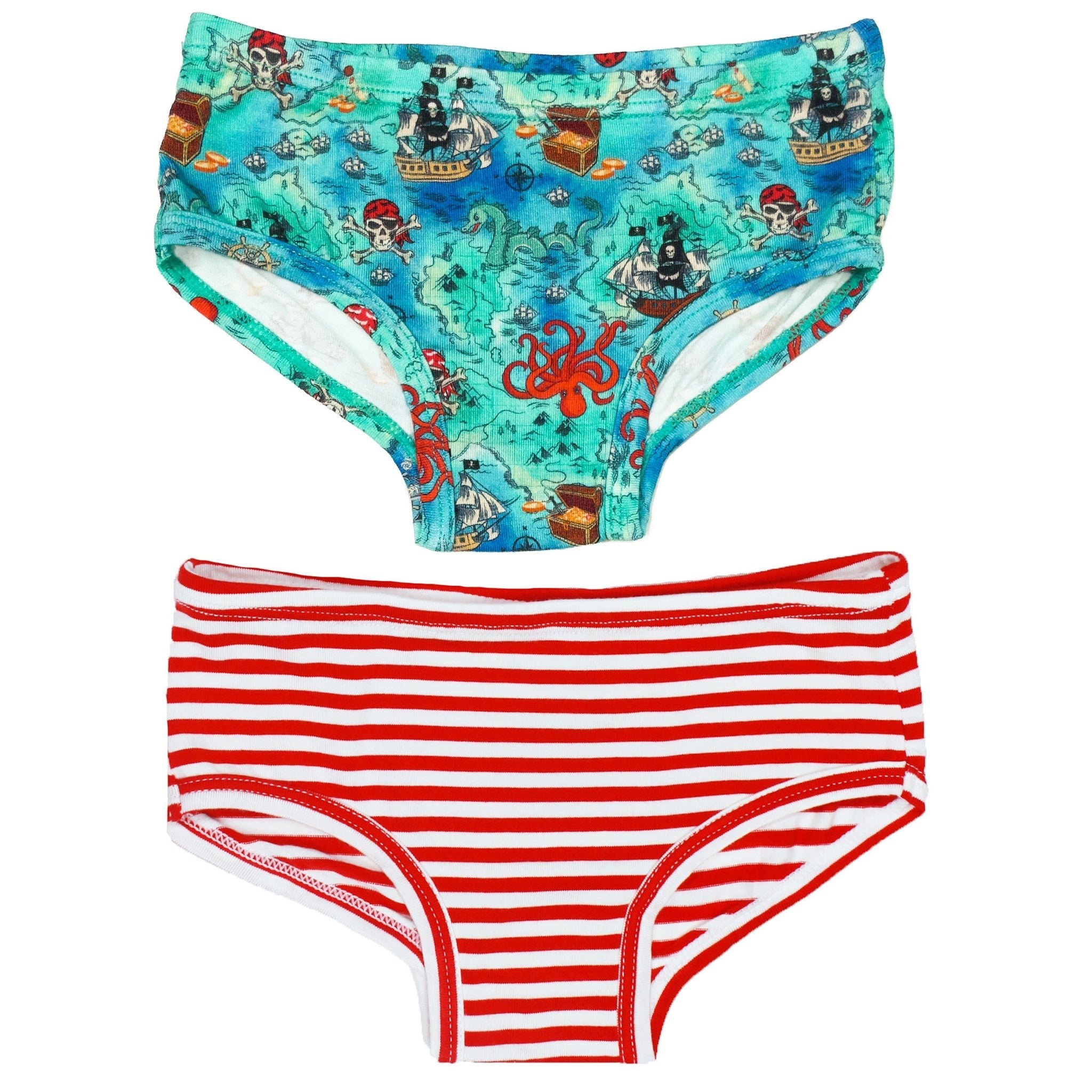 Pirate High Seas Treasure Map Girls Underwear Set Of 2