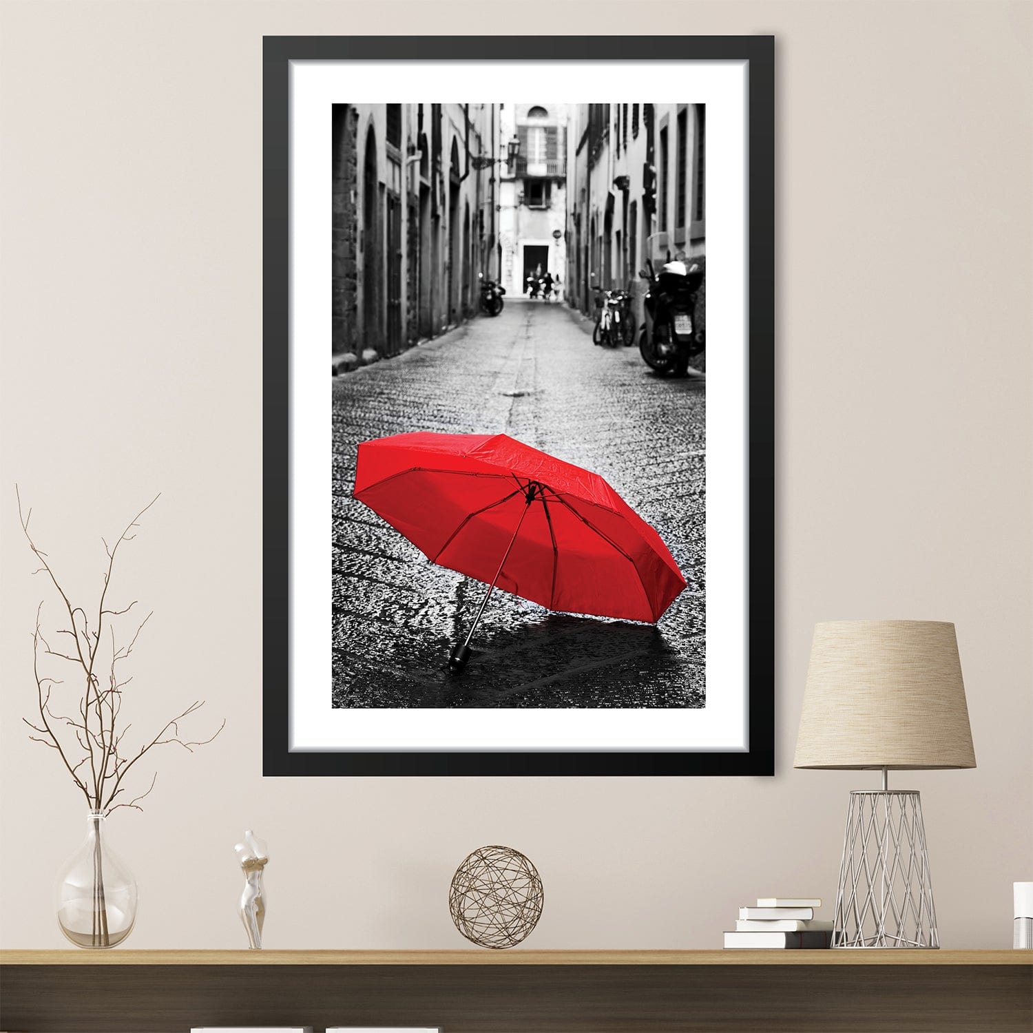 Red Umbrella Print