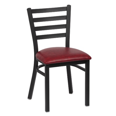 Royal ROY 9001 CRM – Ladder Back Chair, 33-1/2″H, crimson seat, black finish, (Case of 2)