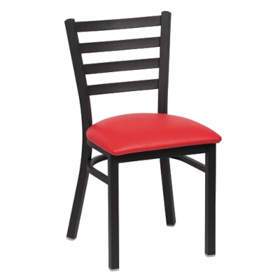 Royal ROY 9001 RED – Ladder Back Chair, 33-1/2″H, red seat, black finish, (Case of 2)