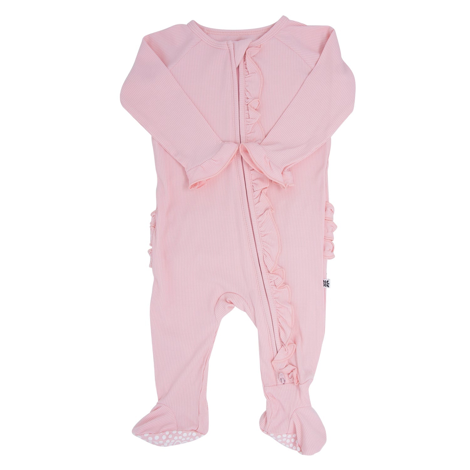 Ruffle Footie – Perfect Pink Ribbed