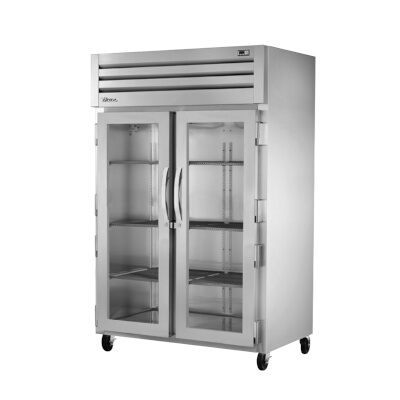 True STA2R-2G-HC – Refrigerator, two-section, (2) glass doors, stainless steel front & sides