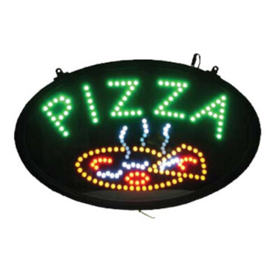 Winco LED-11 – LED Sign, 22-3/4″L x 14″W x 1-3/4″H, oval, “PIZZA”, 3 flashing patterns